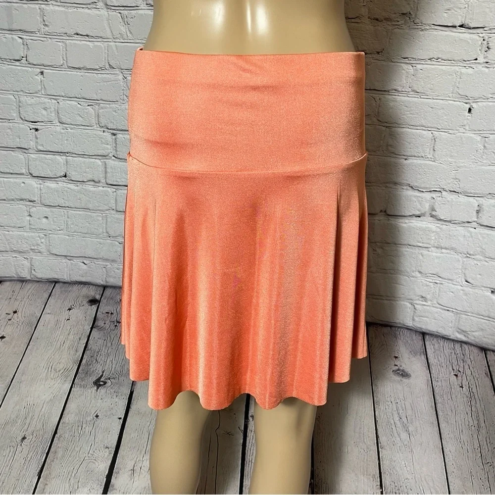 New Free People Who's That Orange Ruched Mini Skirt Size S
